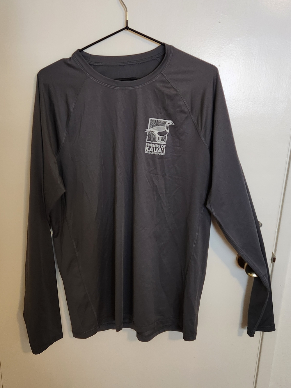 Sport-Tek Long-Sleeve Performance Tee in Charcoal with Friends Of Kaua'i UPF 50